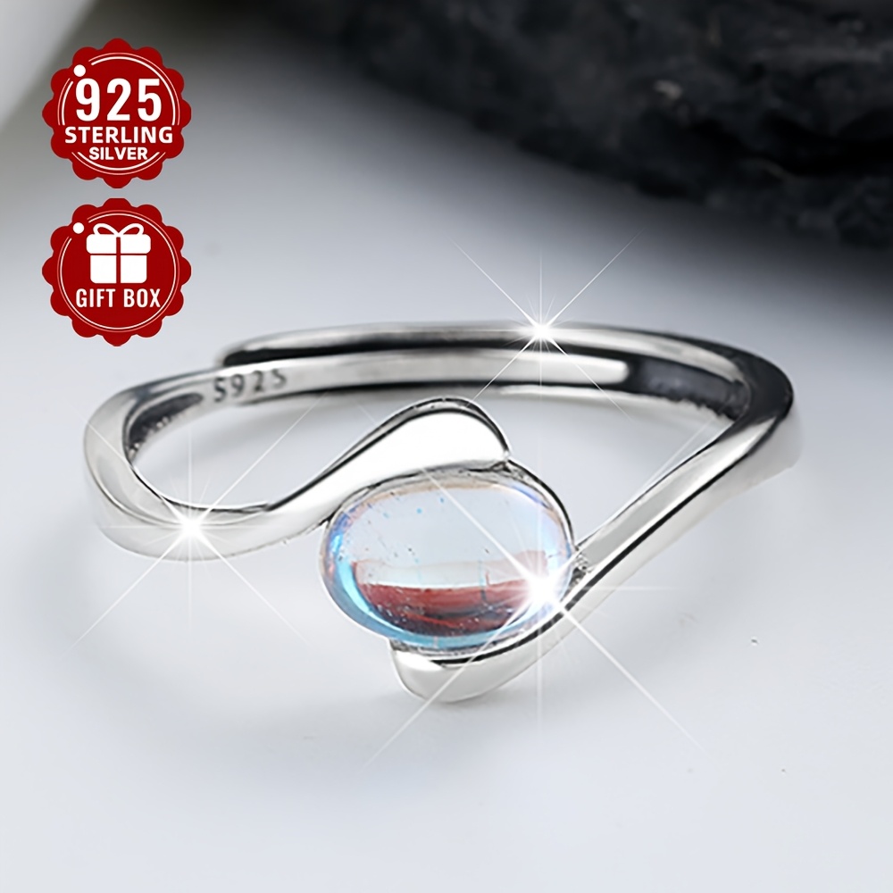 Moonstone Sterling Silver Adjustable Ring VIGG Style